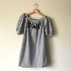 Style mafia Striped Off the Shoulder Dress XS